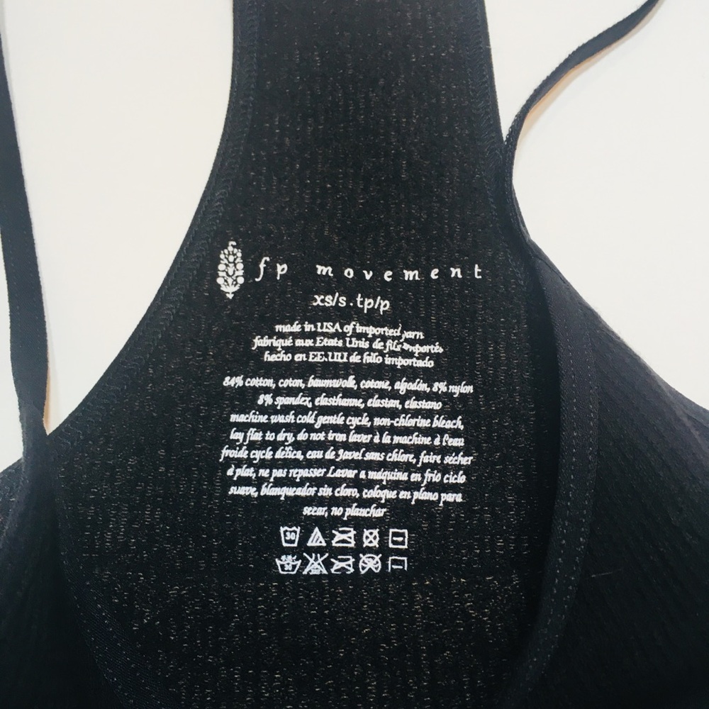 🆕Free People Black Ribbed Racer Tank - Picture 6 of 8